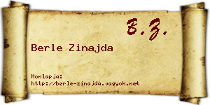 Berle Zinajda névjegykártya